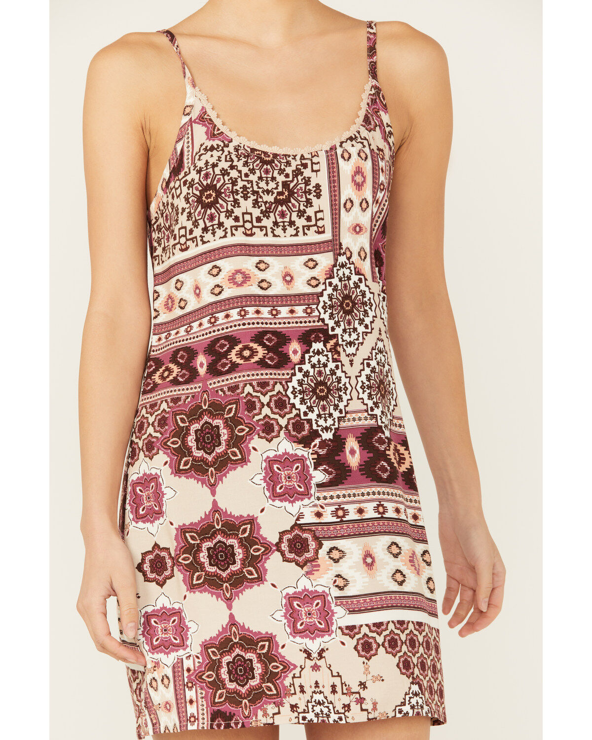 Shyanne Women's Printed Challis Mini Slip Dress