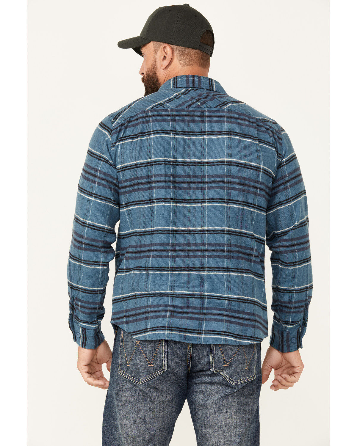 Brixton Men's Bowery Plaid Print Long Sleeve Button-Down Stretch Flannel Shirt
