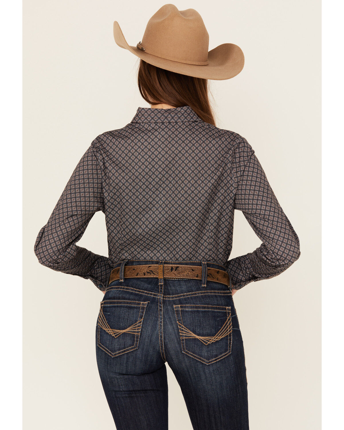 Cinch Women's Geo Print Long Sleeve Button-Down Western Shirt