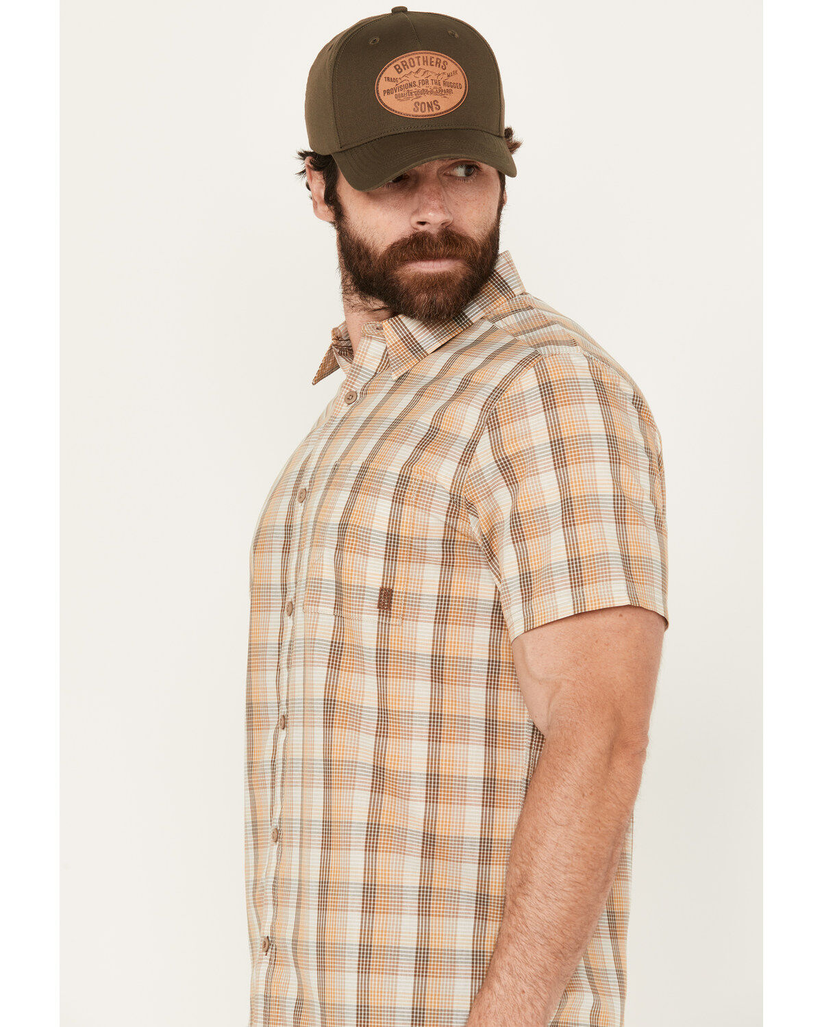 Cody James Men's Anderson Plaid Print Short Sleeve Button-Down Western Shirt