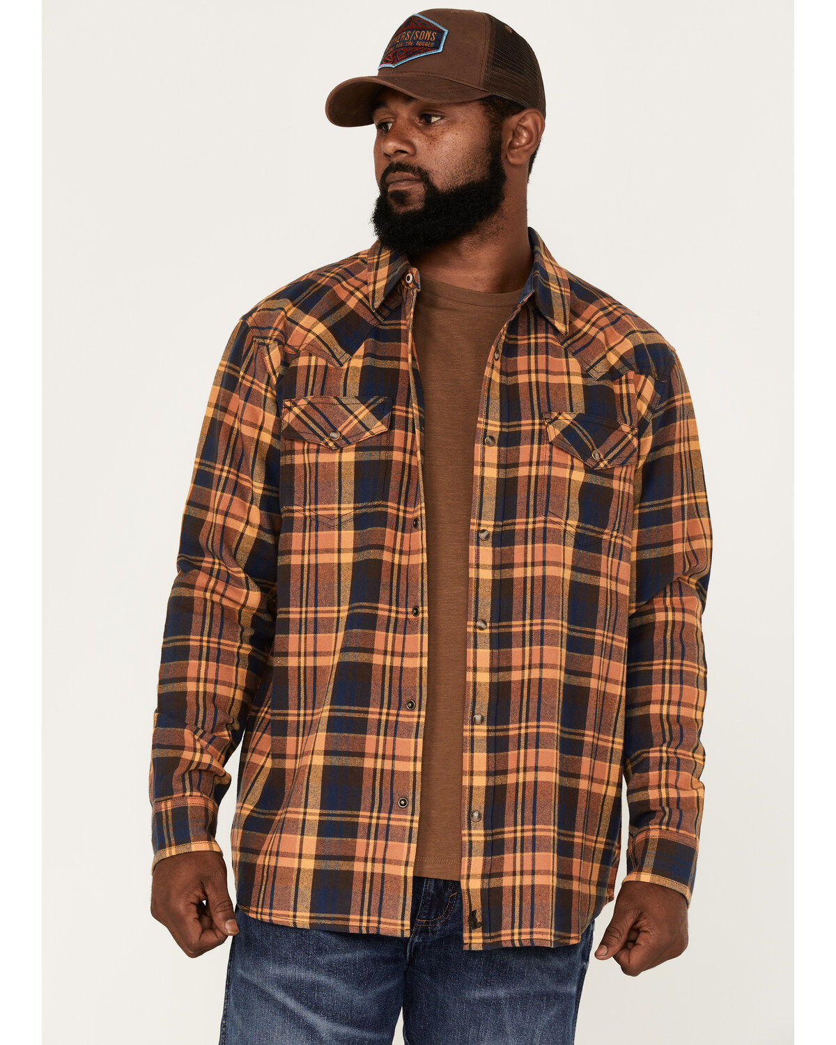 Cody James Men's Wood Chuck Large Plaid Print Snap Western Flannel Shirt