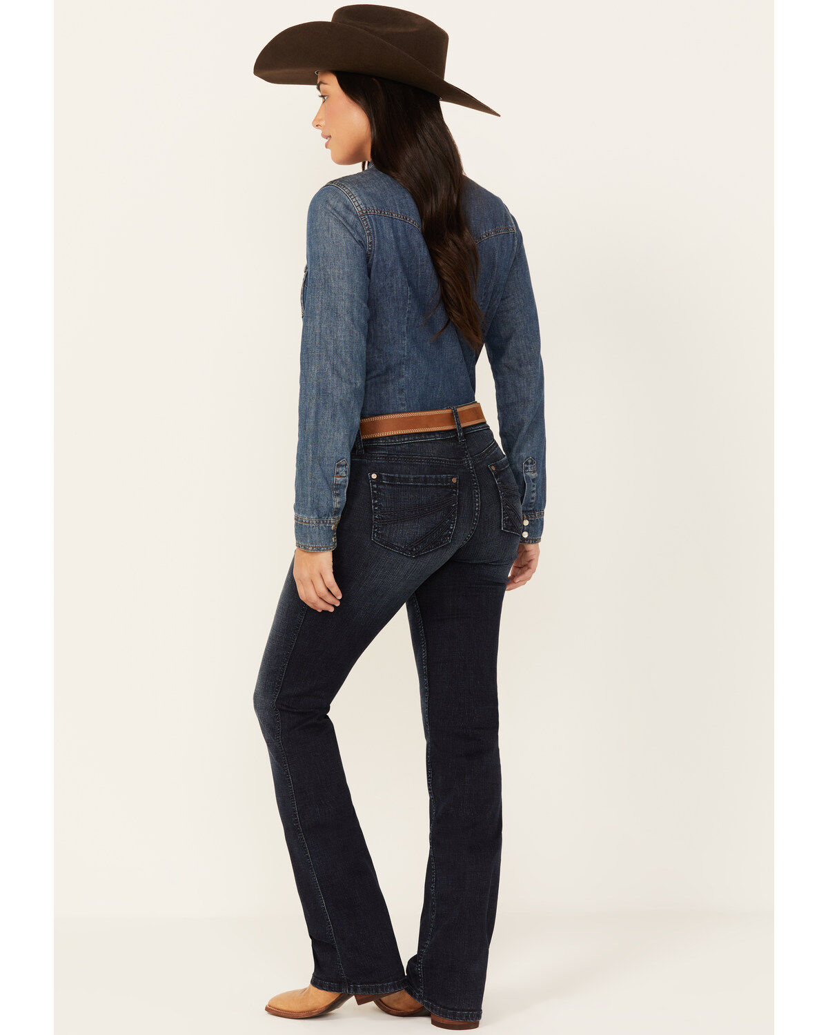 Shyanne Women's Santa Fe Shay Dark Wash Mid Rise Bootcut Riding Jeans
