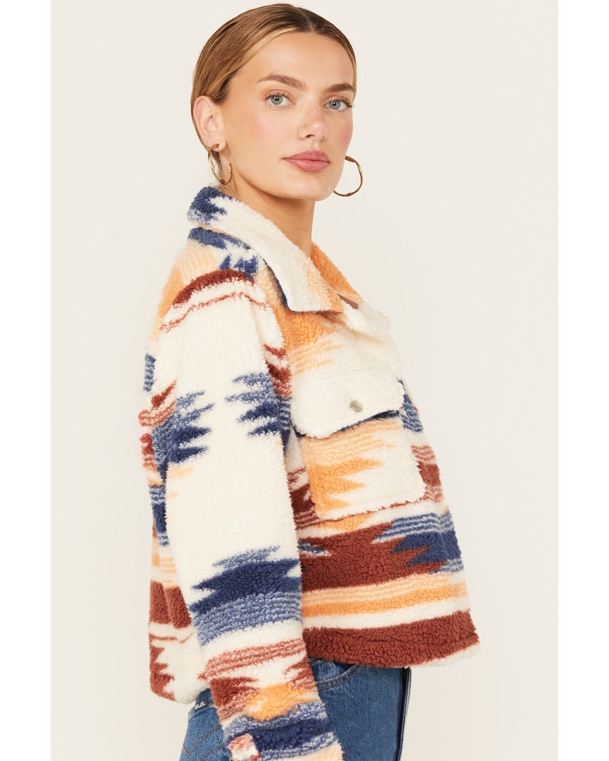 Ashley Women's Southwestern Print Sherpa Jacket