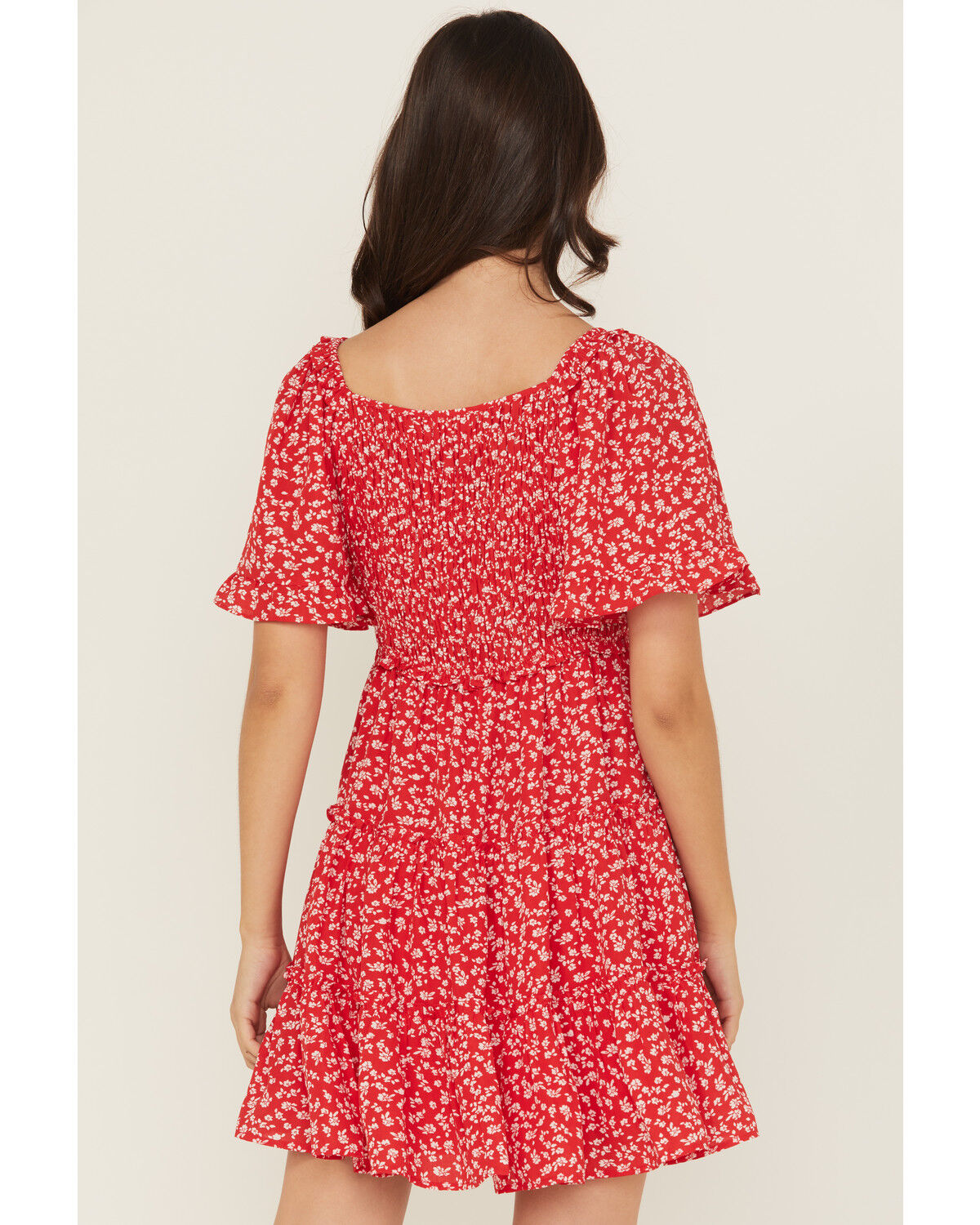 Yura Women's Floral Print Tiered Mini Dress