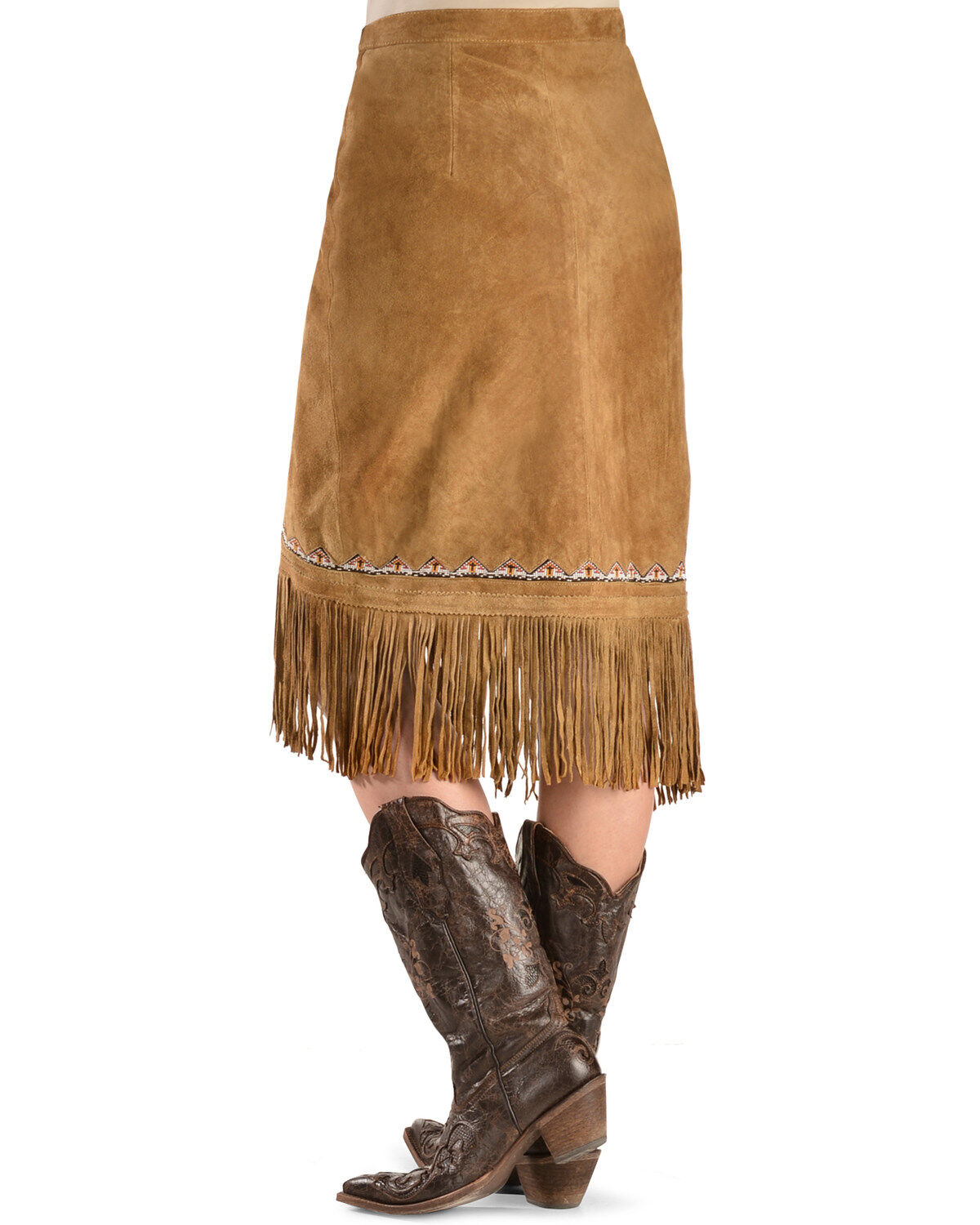Kobler Leather Women's Yuma Fringe Suede Skirt