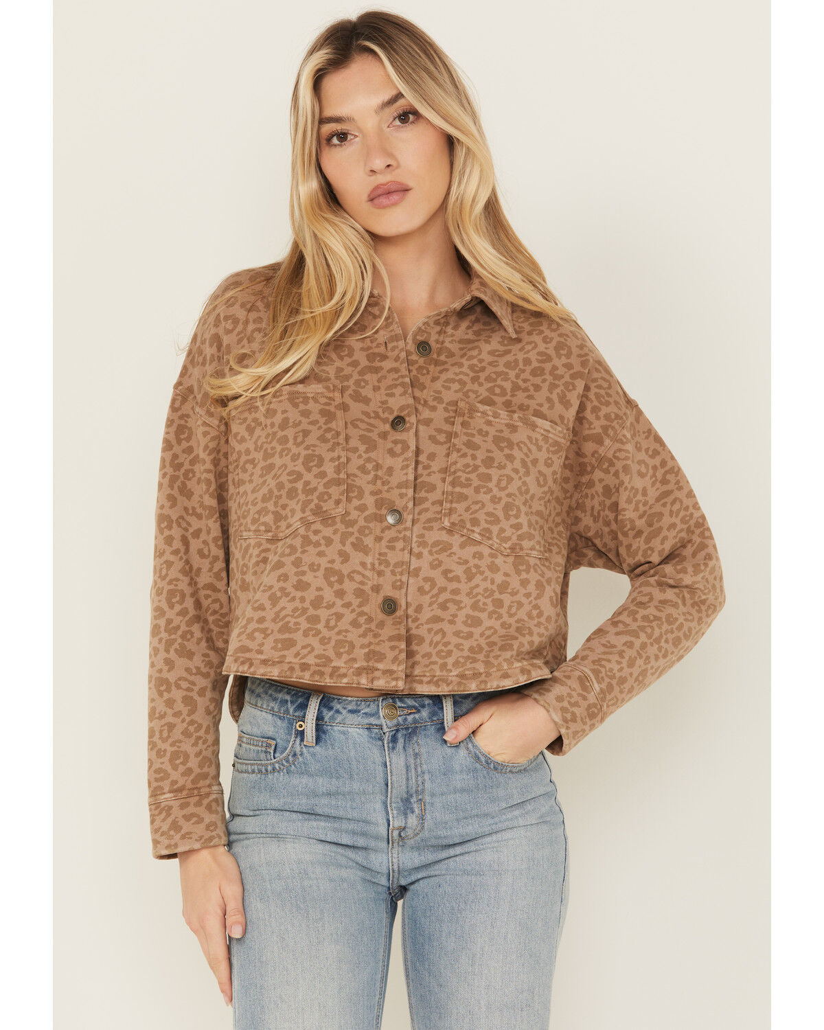 White Crow Women's Leopard Print Button-Down Shacket