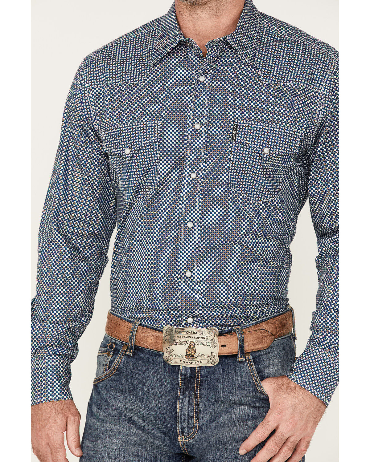 Cinch Men's Modern Fit Small Geo Print Snap Western Shirt