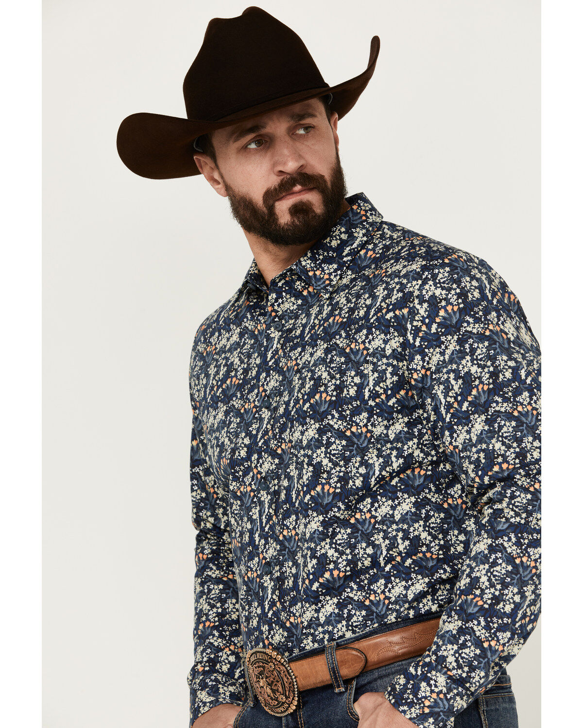 Gibson Trading Co Men's Shin Dig Floral Print Long Sleeve Button-Down Western Shirt