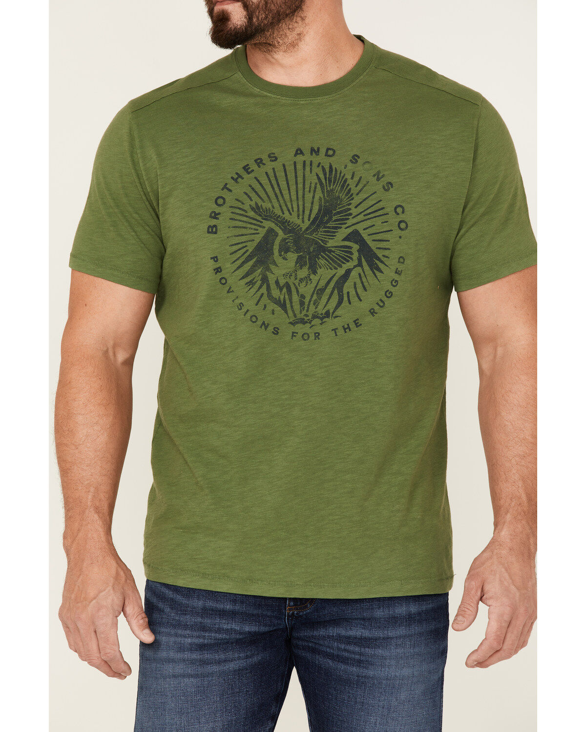 Brothers and Sons Men's Eagle Slub Circle Graphic T-Shirt