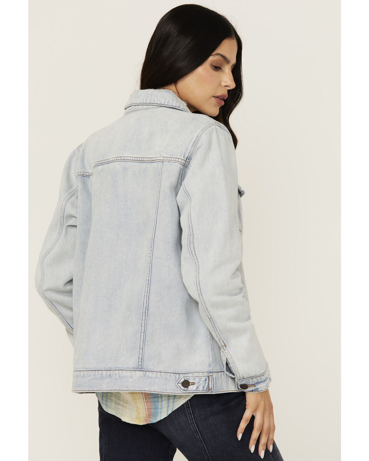 Cello Women's Light Washed Oversized Denim Jacket