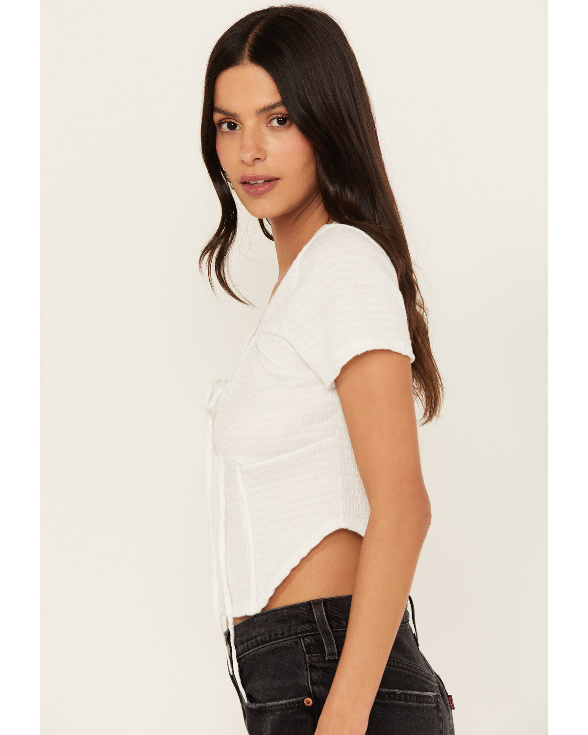 Wild Moss Women's Textured Corset Knit Top