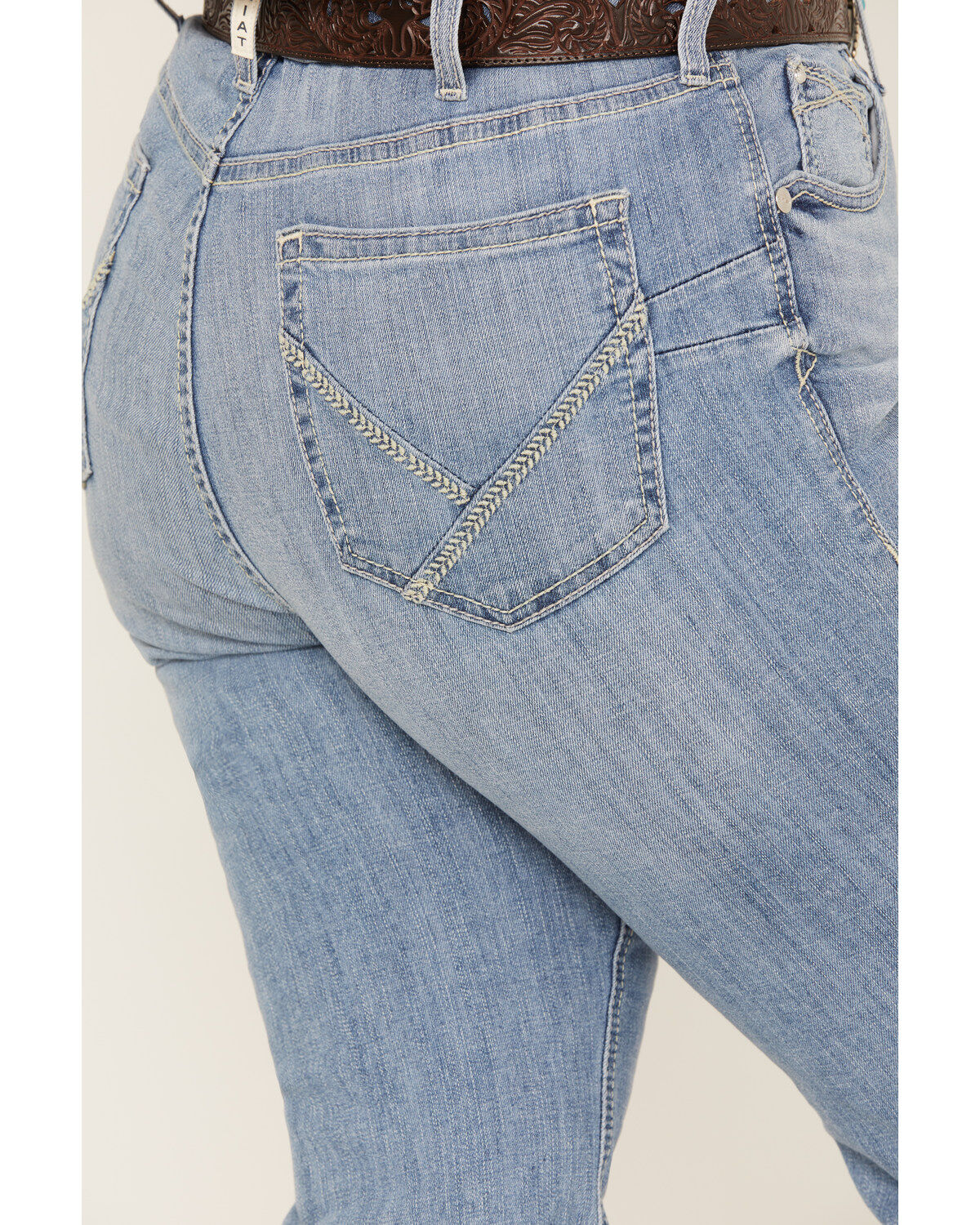 Ariat Women's R.E.A.L. Light Wash Mid Rise Regina Flare Jeans - Plus