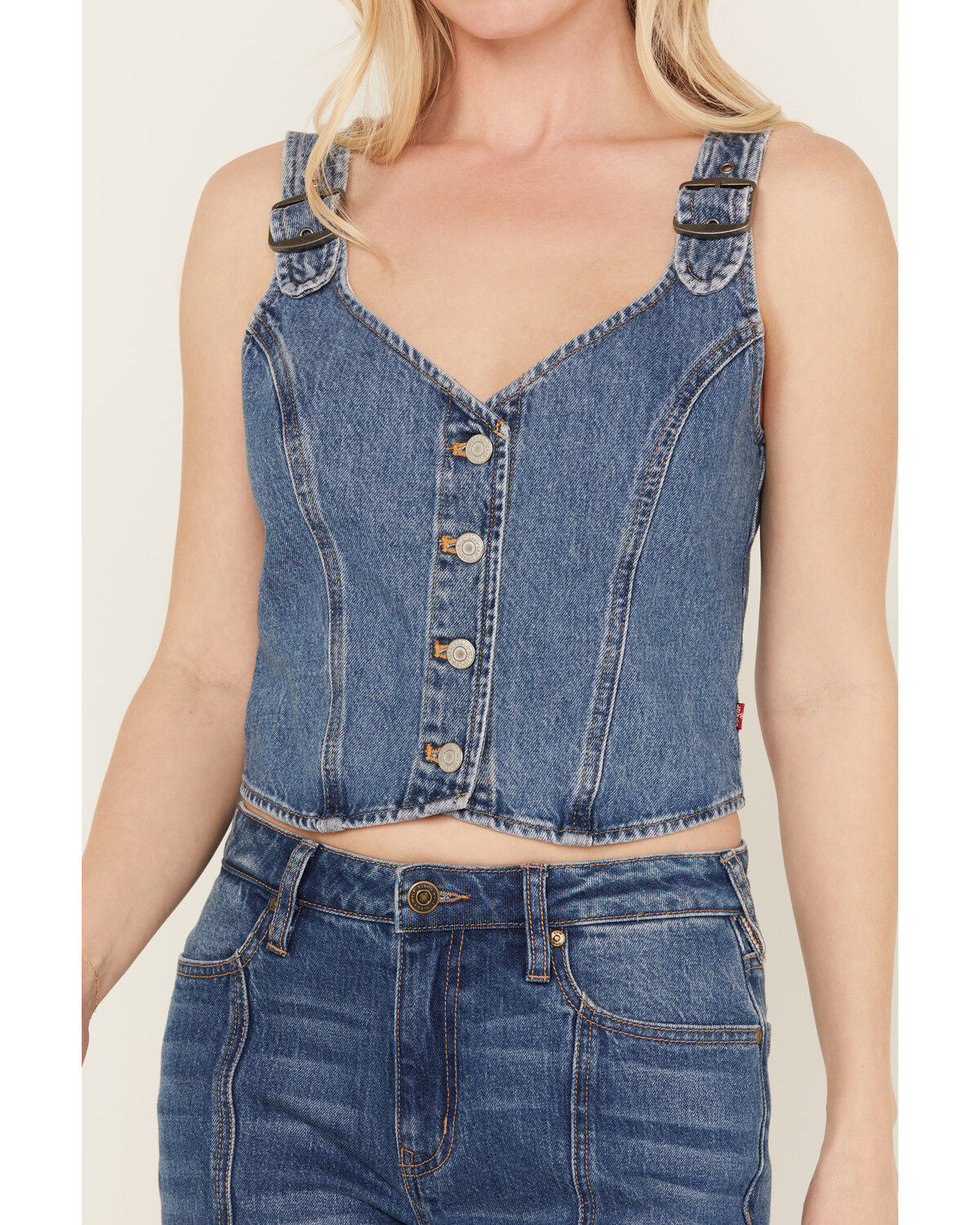 Levi's Women's Dark Wash Charlie Denim Crop Top