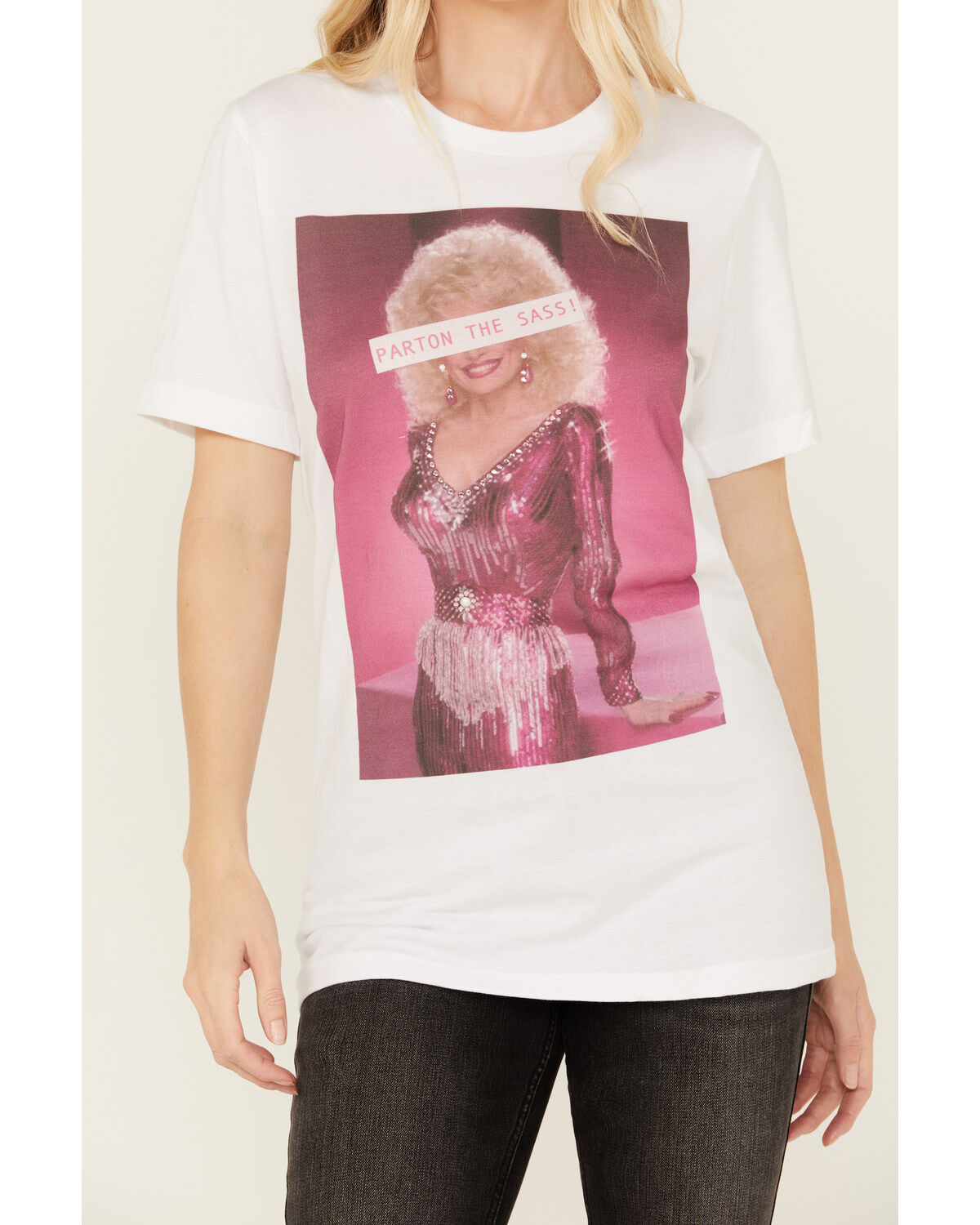 Gina Tees Women's Parton The Sass Short Sleeve Graphic Tee