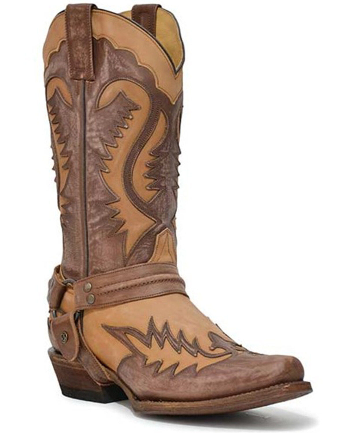Stetson Men's Outlaw Washed Overlay Vamp Western Boots - Snip Toe