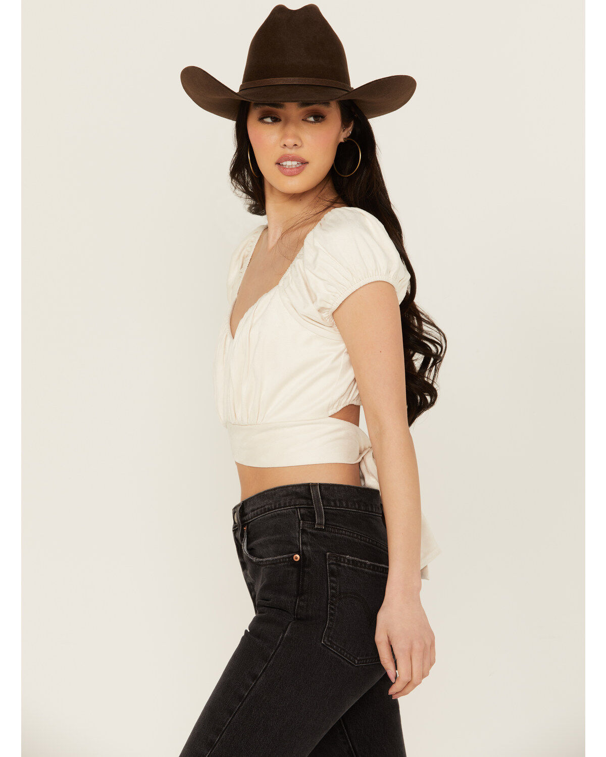 Beyond The Radar Women's Print Balloon Sleeve Blouse