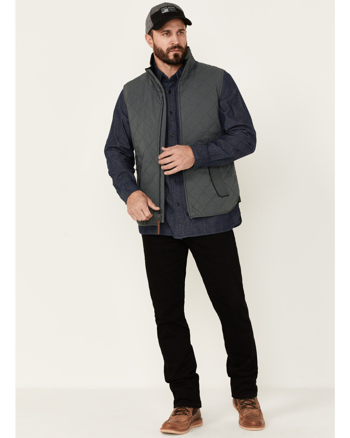 Dakota Grizzly Men's Slate Nolan Zip-Front Quilted Vest