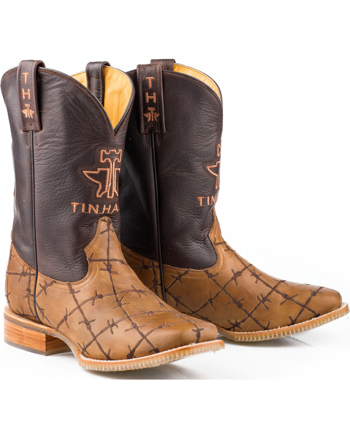 Tin Haul Men's Barbed Wire Butcher Shop Western Boots - Broad Square Toe
