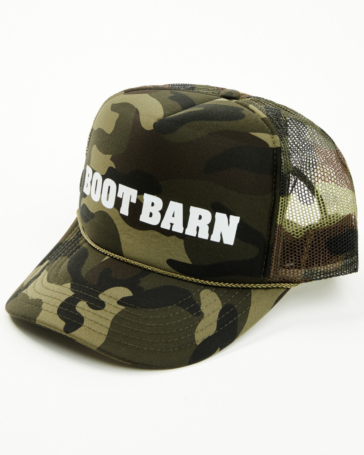 Boot Barn Camo Print Logo Trucker Cap