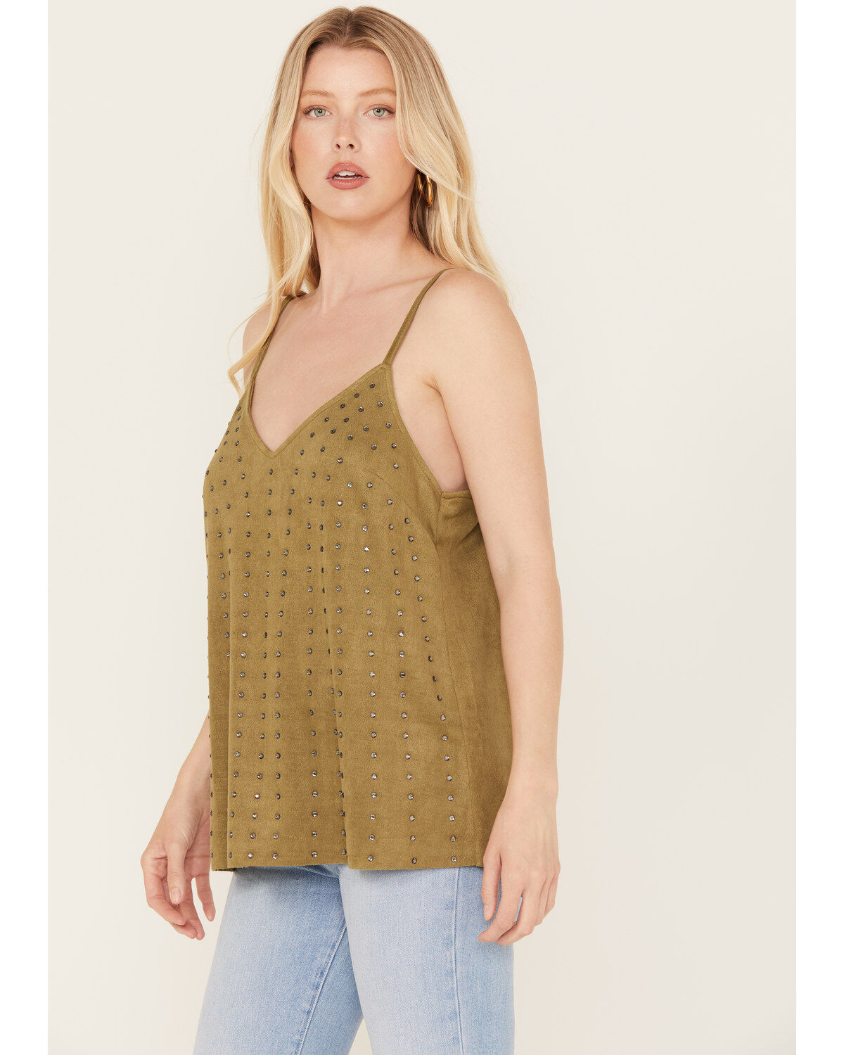 Vocal Women's Studded Faux Suede Cami Top