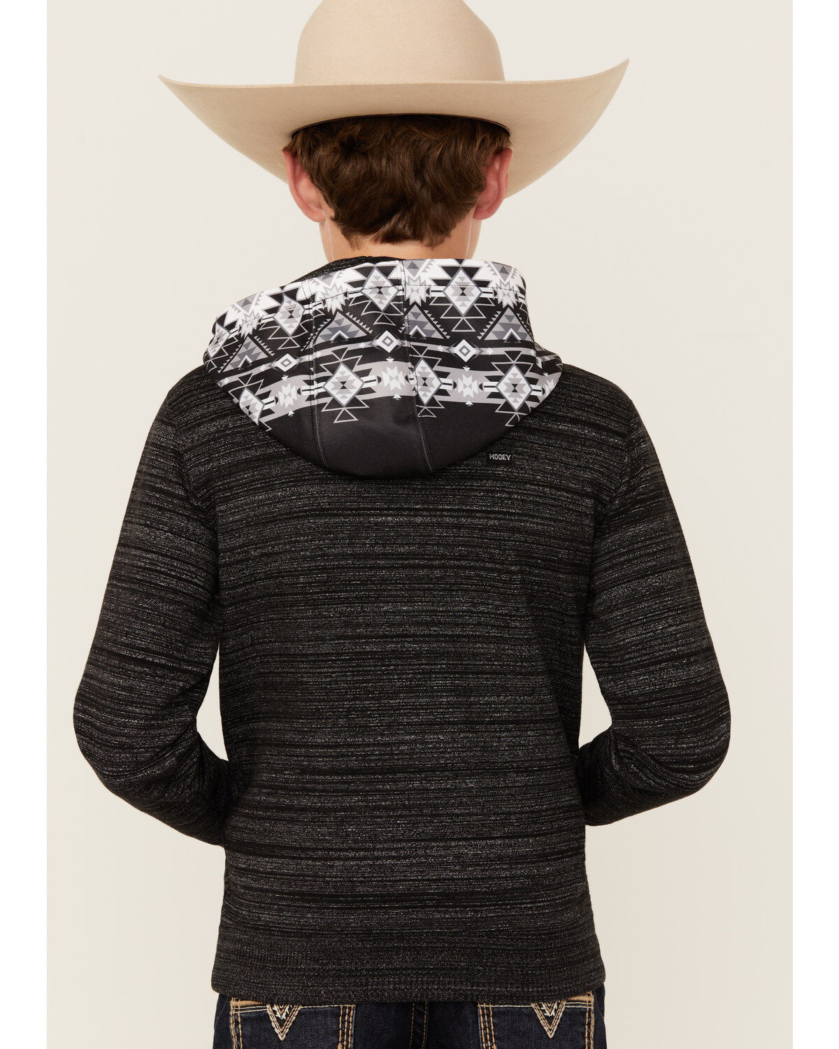 Hooey Boys' Southwestern Print Logo Hooded Sweatshirt