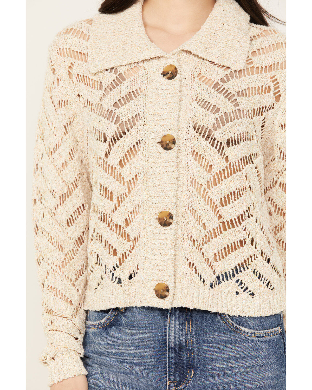 Cleo + Wolf Women's Cropped Boxy Cardigan