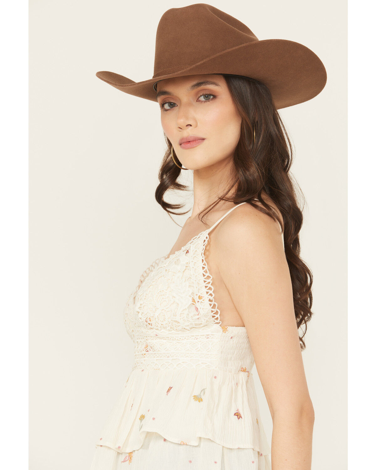 A.T.A.P Women's Crochet Floral Embroidered Sleeveless Tank Top