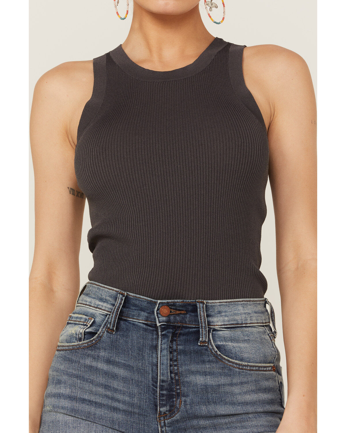 Panhandle Women's Solid Ribbed Bodycon Tank