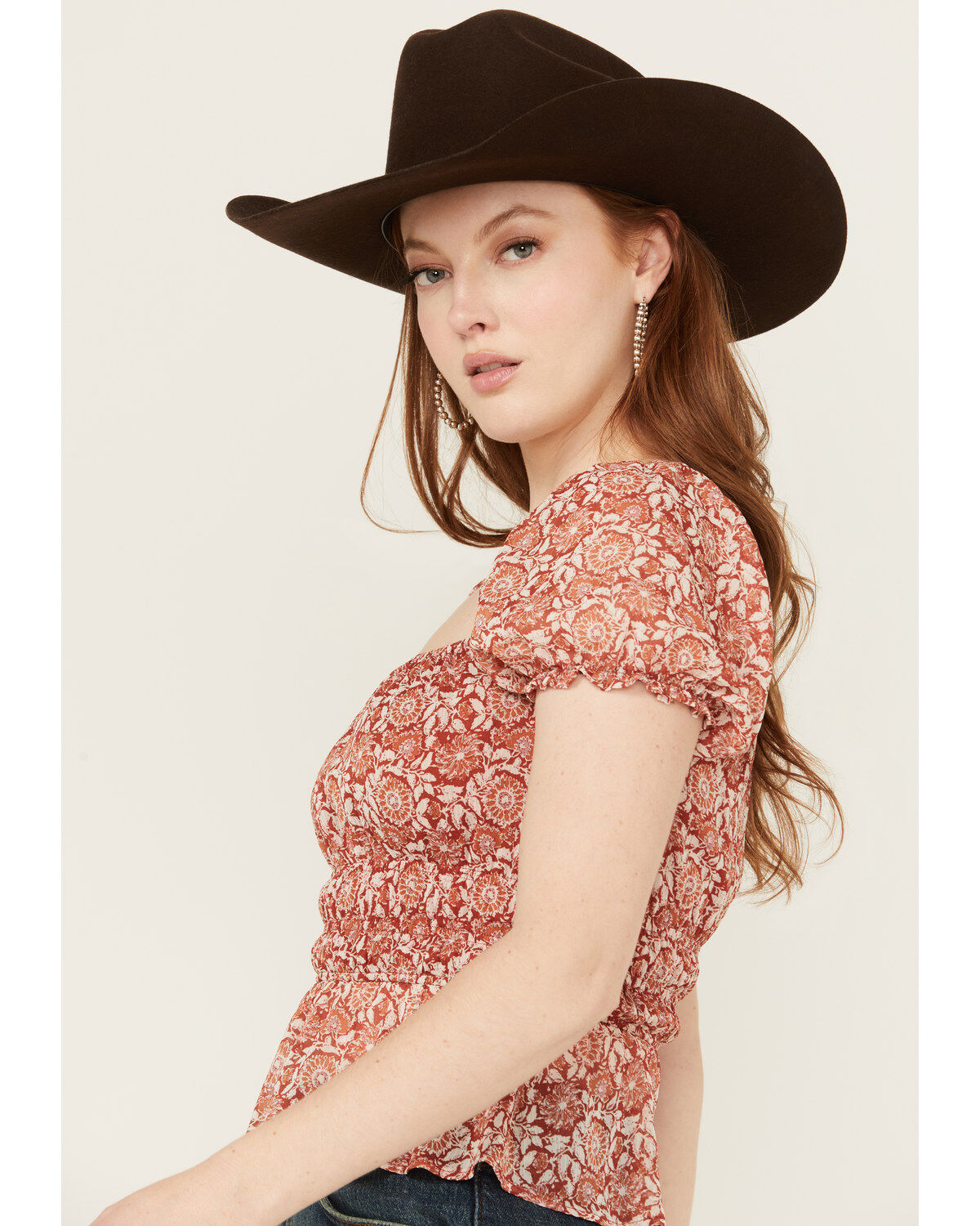 Ash & Violet Women's Floral Peasant Top