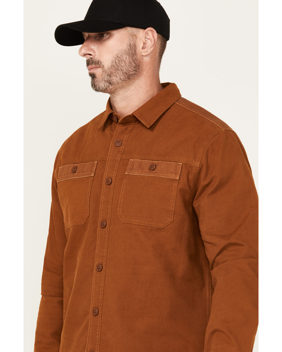 Lucky Brand Workwear Men's Solid Slub Canvas Long Sleeve Button-Down Work Shirt