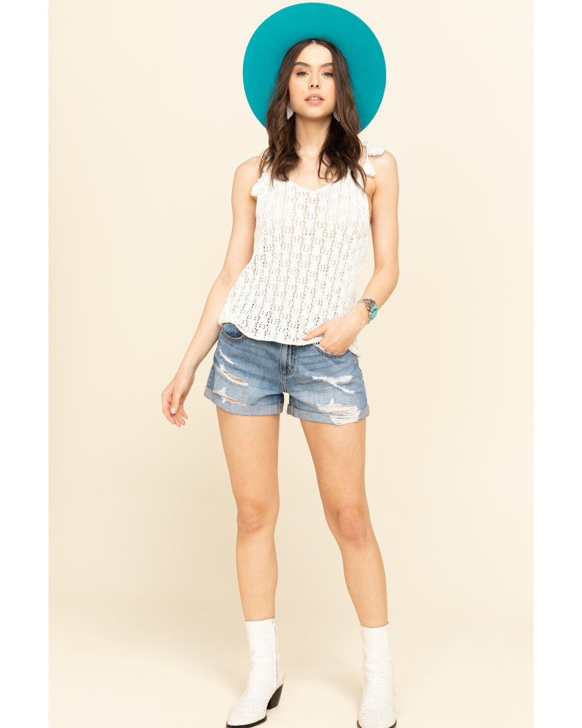 Rock & Roll Denim Women's Tie Strap Sweater Cami