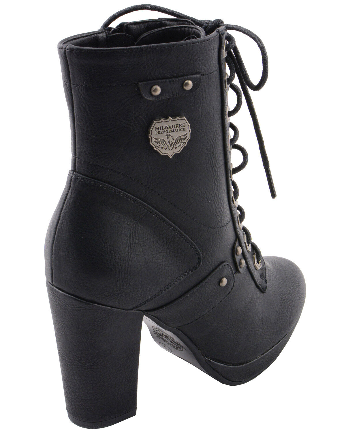 Milwaukee Leather Women's Lace Toe Toe Platform Boots - Round Toe