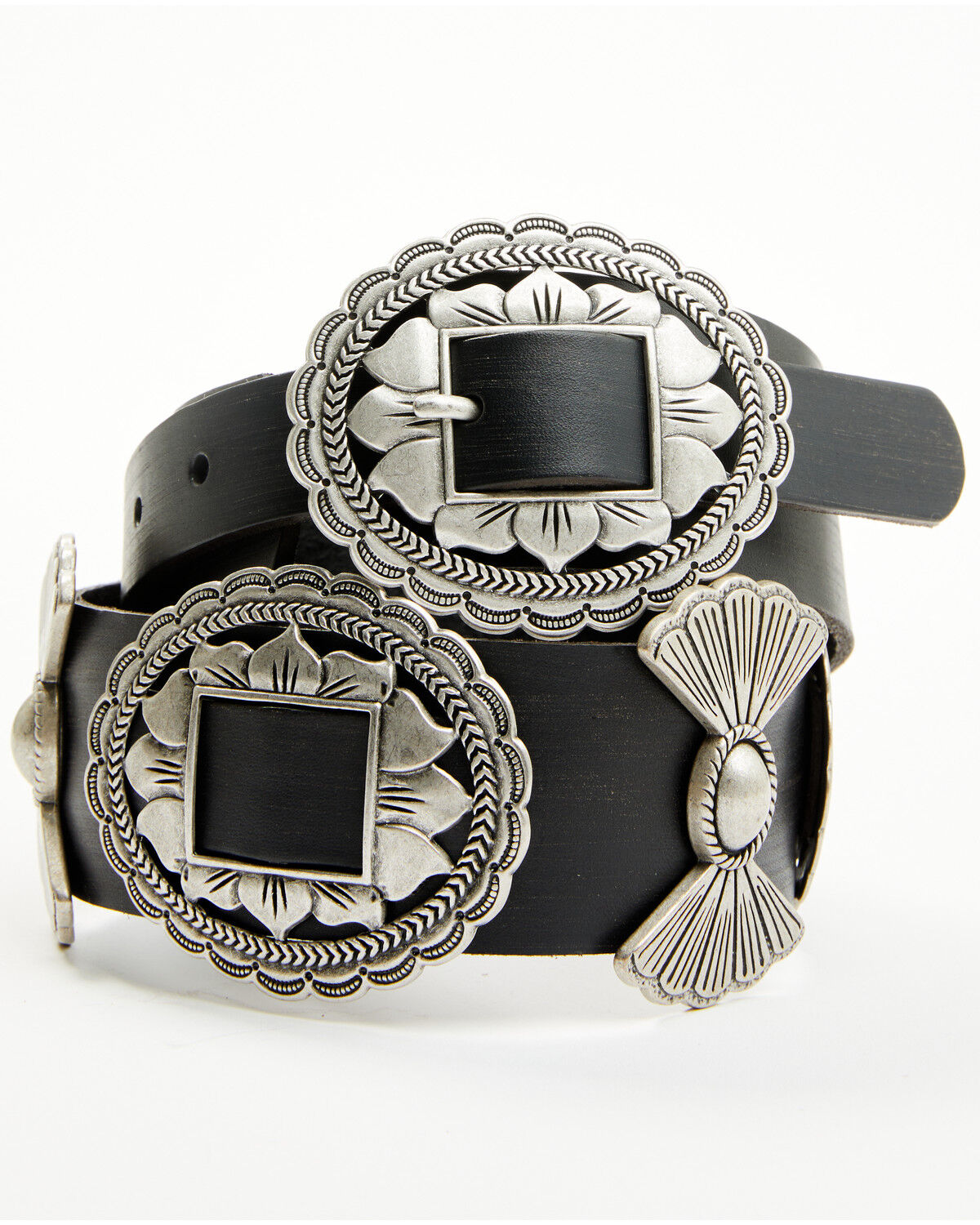 Wonderwest Women's Cassadee Big Concho Leather Belt