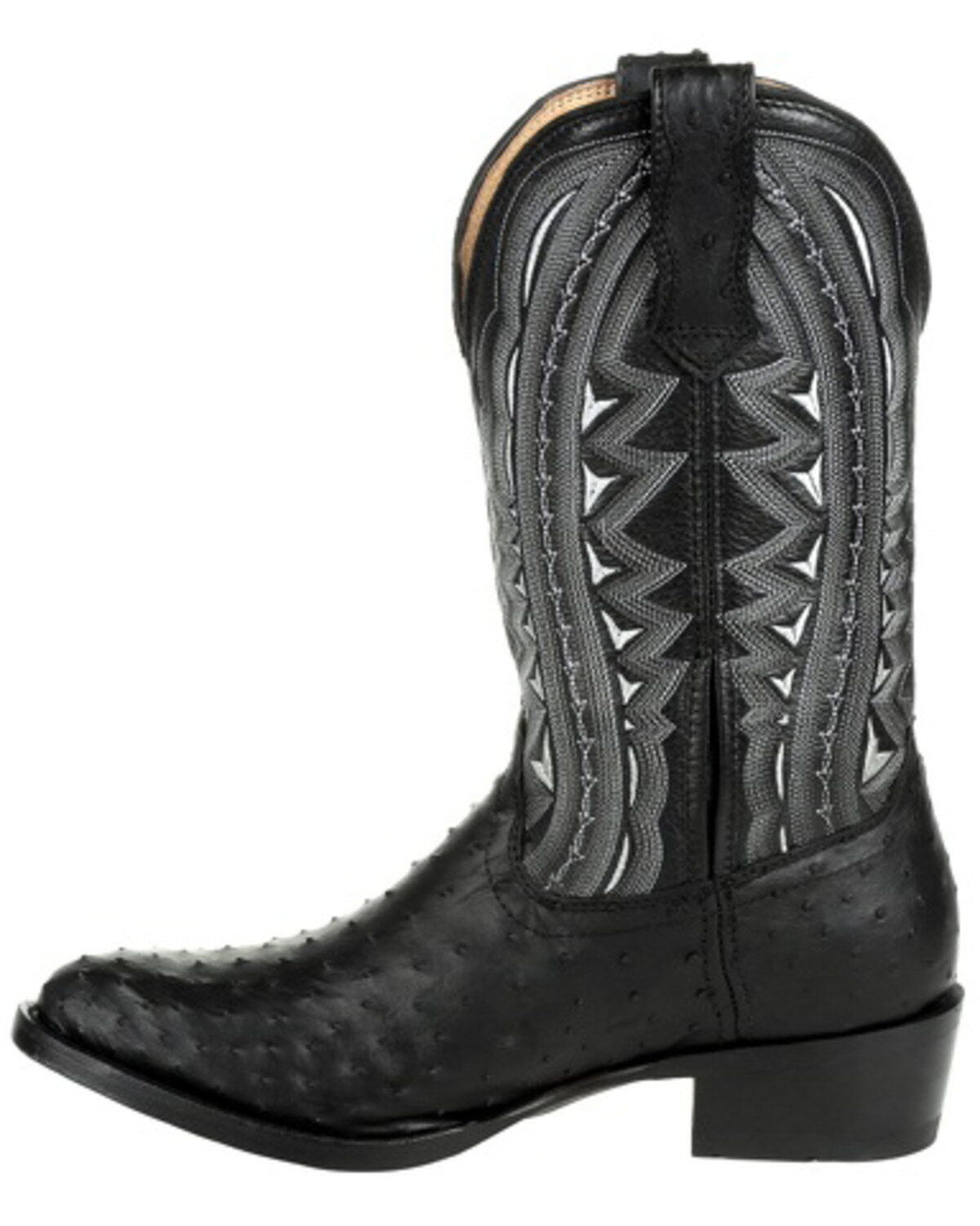 Durango Men's Black Full-Quill Ostrich Western Boots - Round Toe