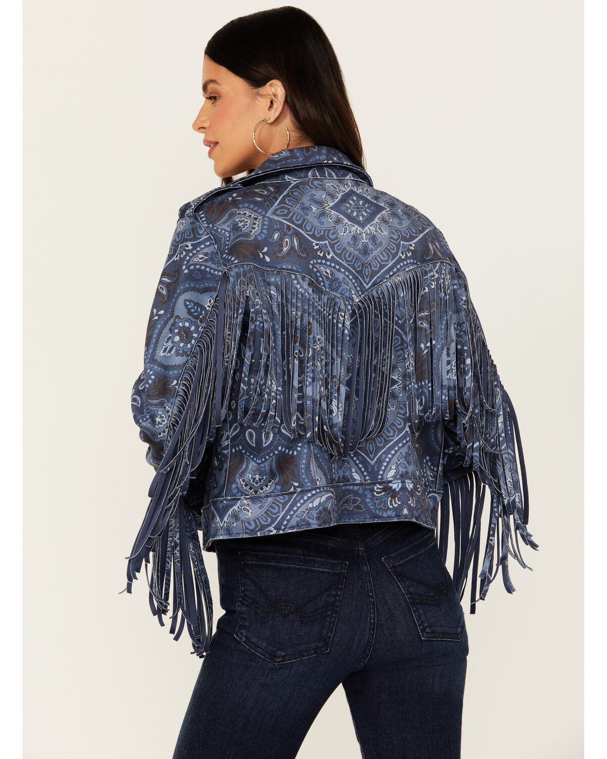 Idyllwind Women's Banbury Printed Faux Suede Moto Jacket