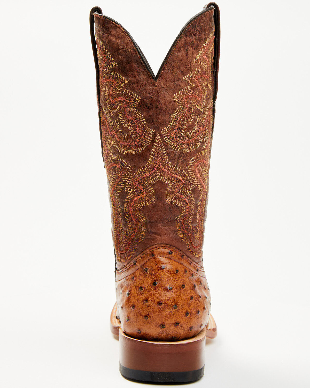 Tanner Mark Men's Ostrich Print Western Boots - Broad Square Toe