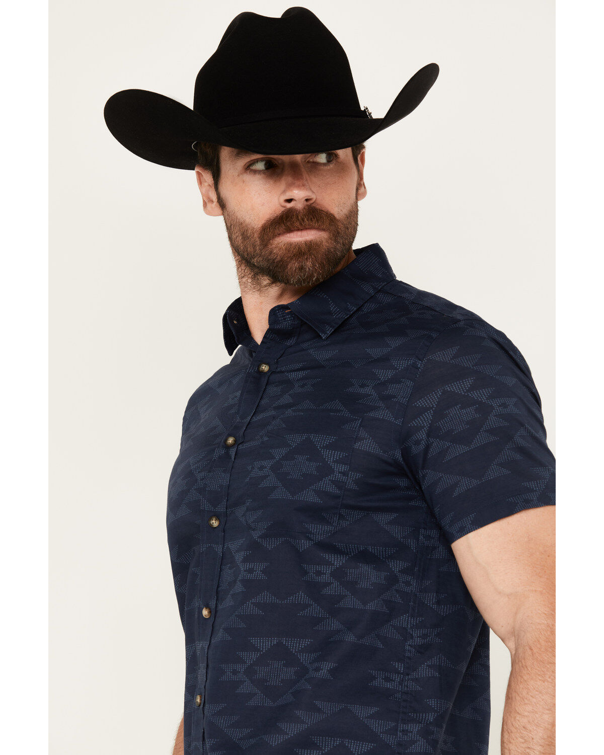 Pendleton Men's Shoreline Tonal Multicolor Print Short Sleeve Button-Down Shirt