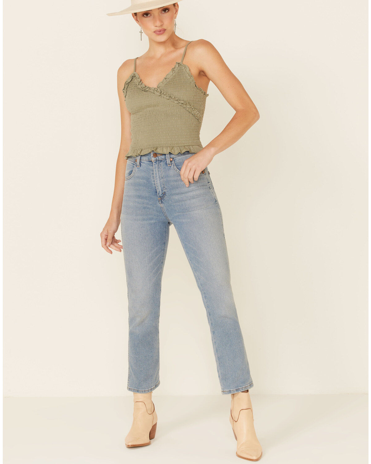 Eyeshadow Women's Smocked Crop Cami