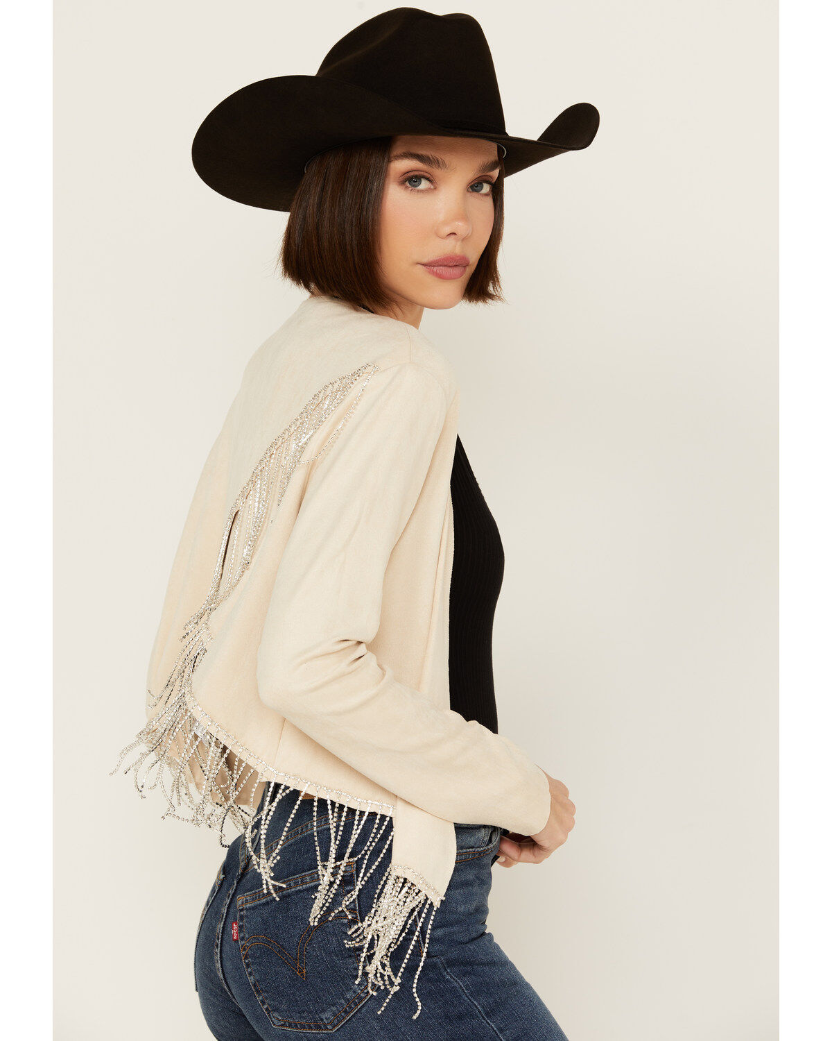 Vocal Women's Rhinestone Fringe Jacket