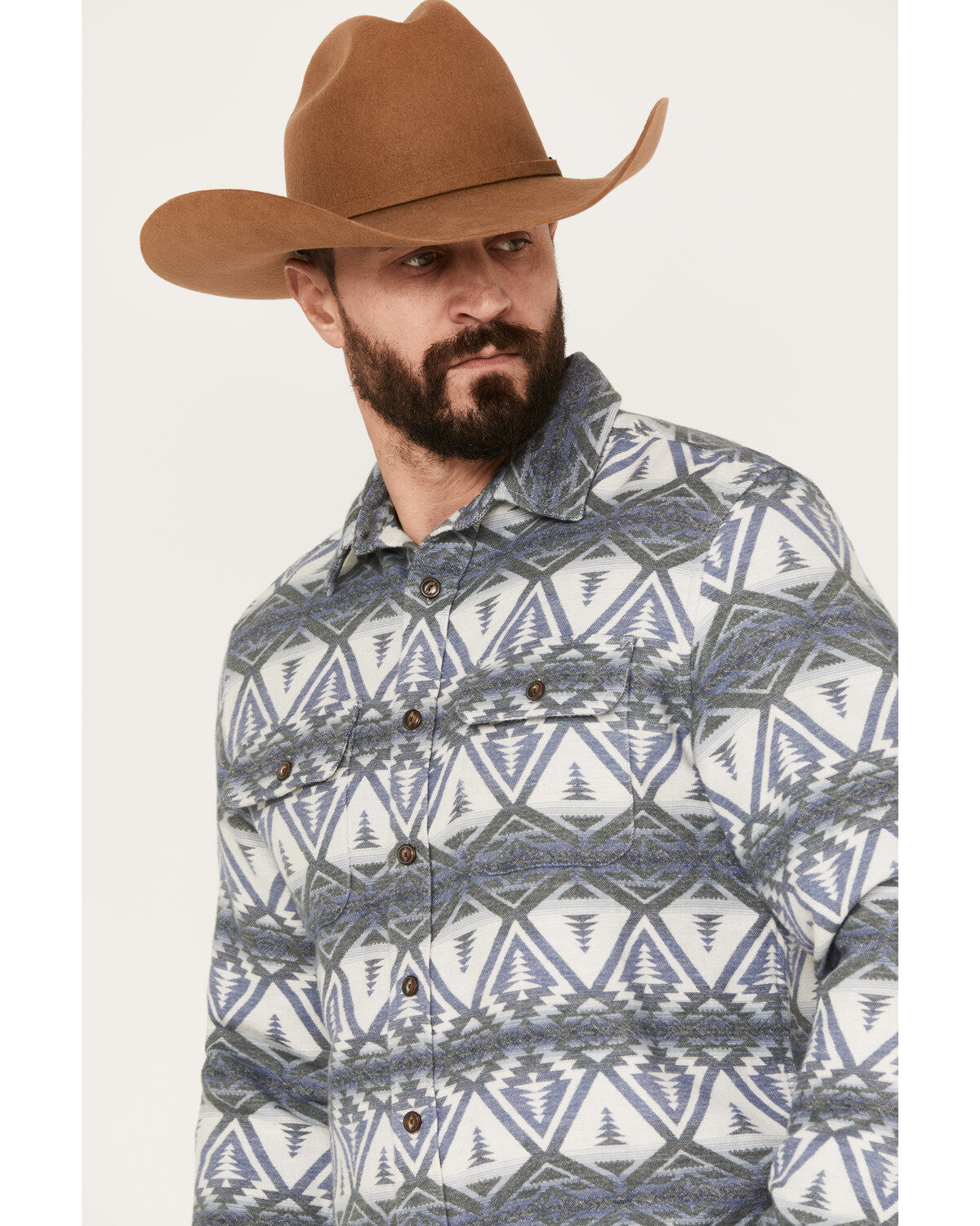 Pendleton Men's Beach Shack Print Long Sleeve Button-Down Western Shirt