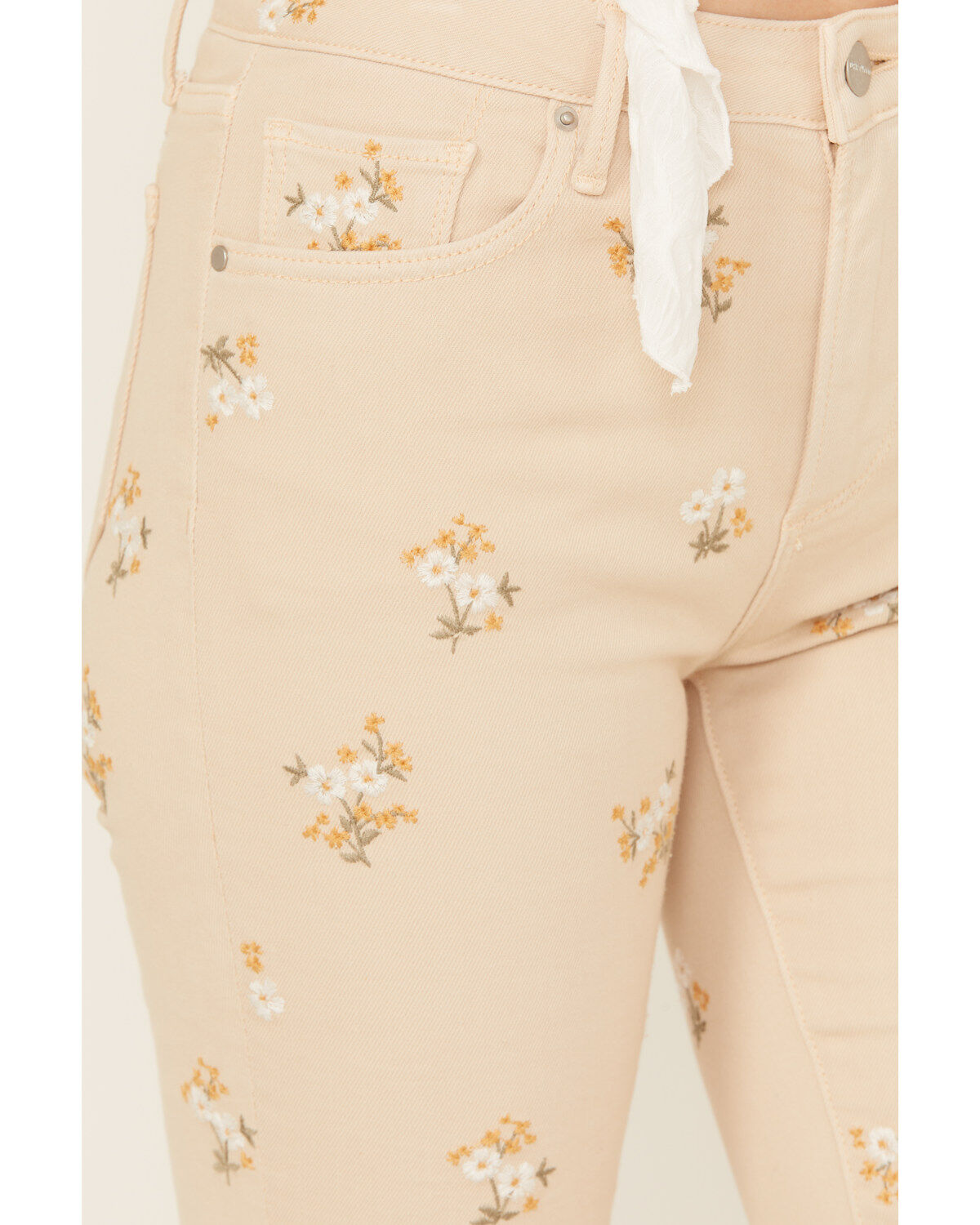 Driftwood Women's Roxy X Provence High Rise Floral Embroidered Cropped Straight Denim Jeans