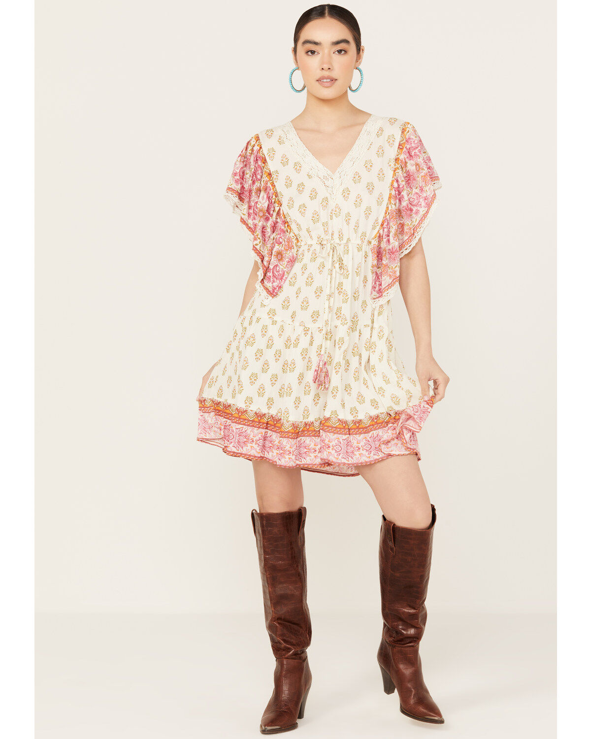 Angie Women's Border Print Mini Dress