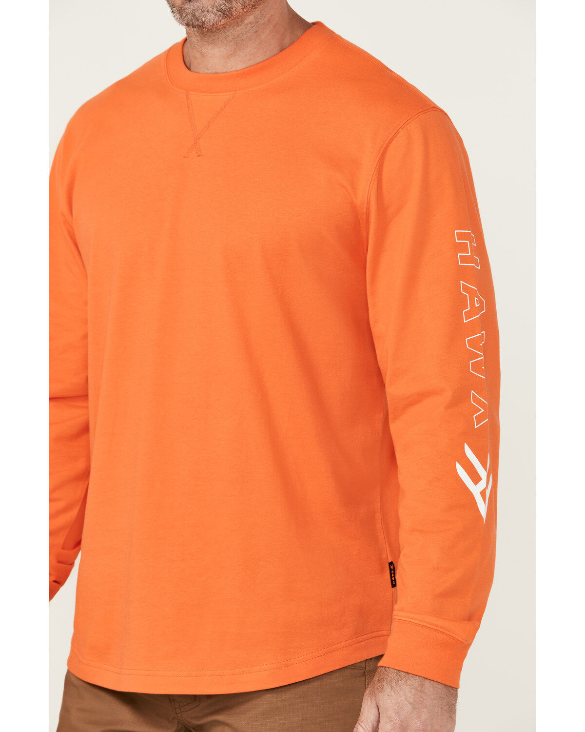 Hawx Men's Logo Long Sleeve Graphic Work T-Shirt