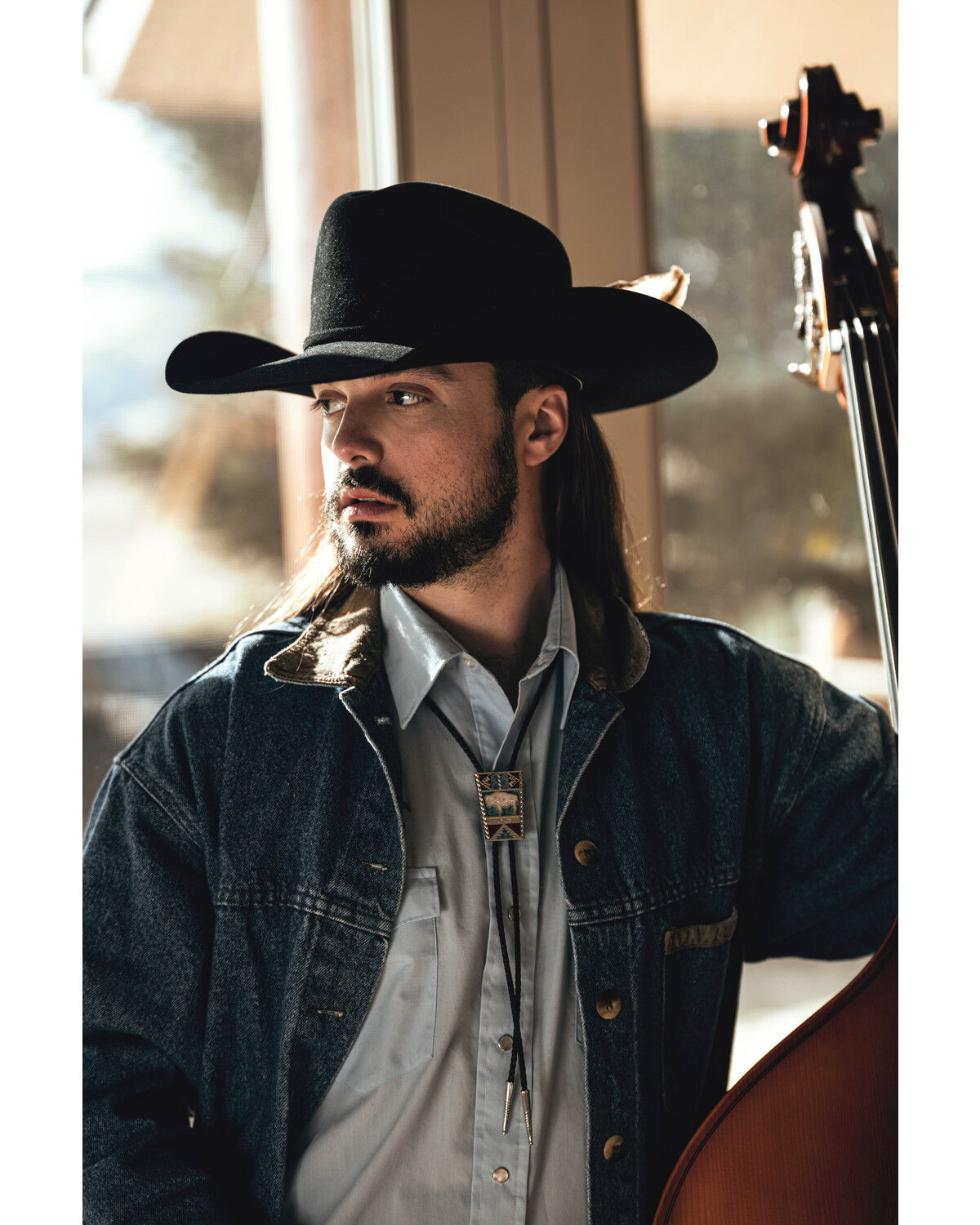 Montana Silversmiths X Ian Munsick White Buffalo Bolo Tie