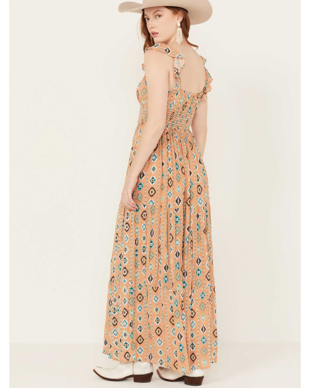 Rock & Roll Denim Women's Southwestern Tiered Sleeveless Maxi Dress