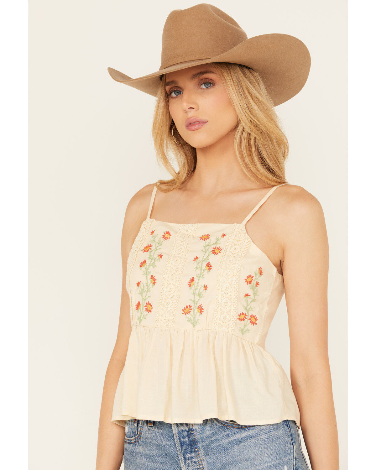 Bila Women's Margo Floral Embroidered Cami Top