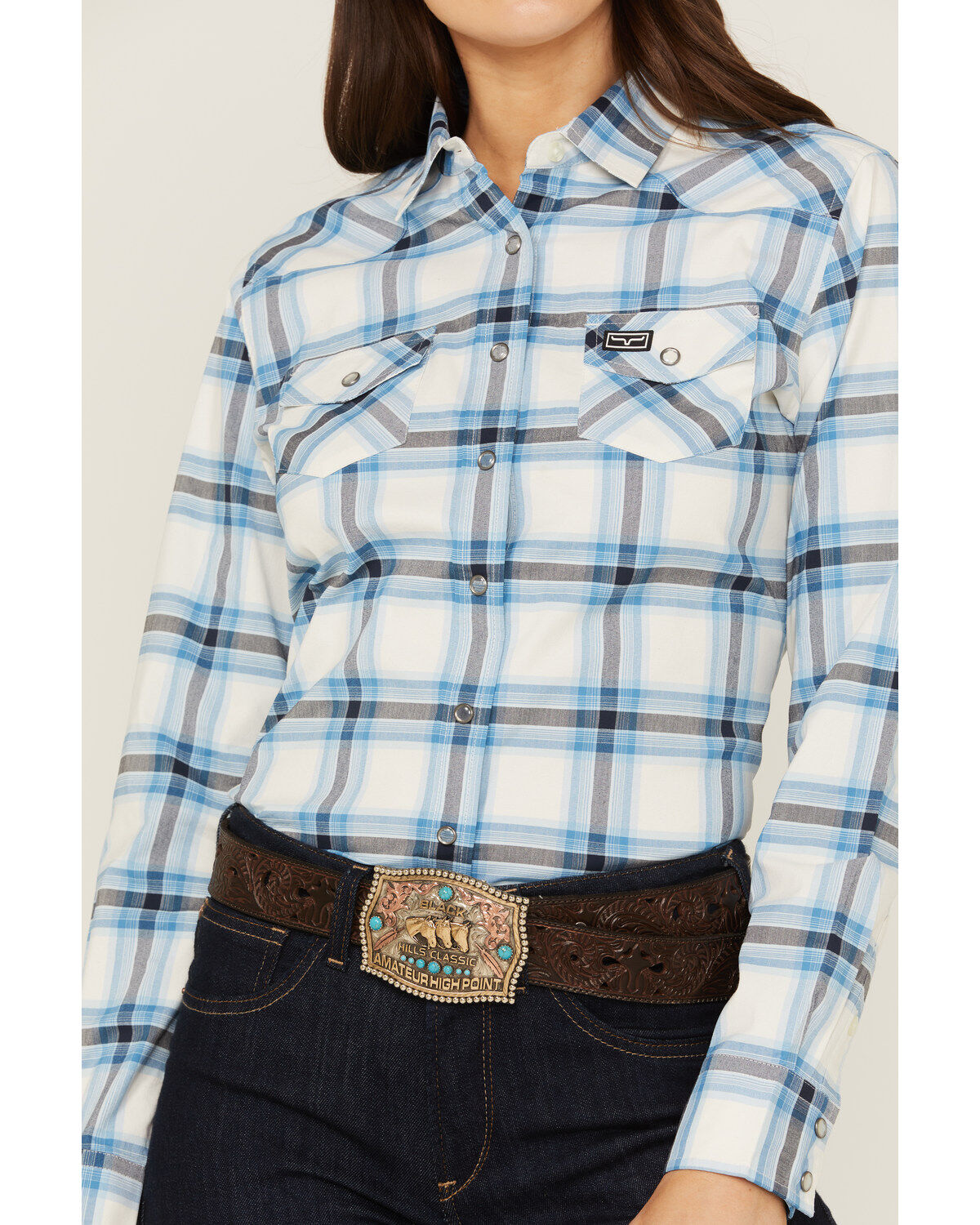 Kimes Ranch Women's Matadora Plaid Print Long Sleeve Western Snap Shirt