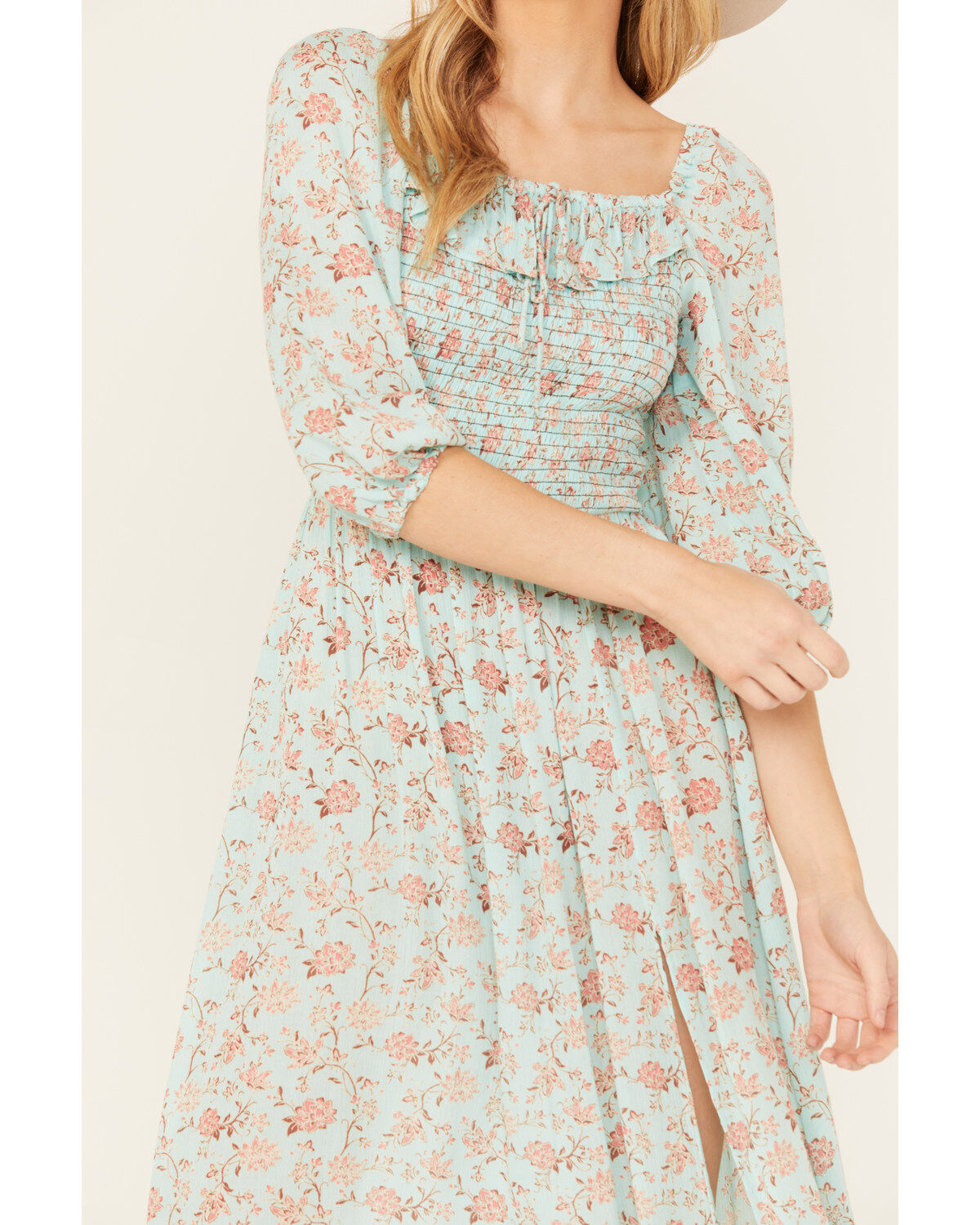 Rock & Roll Denim Women's Floral Boho Midi Dress