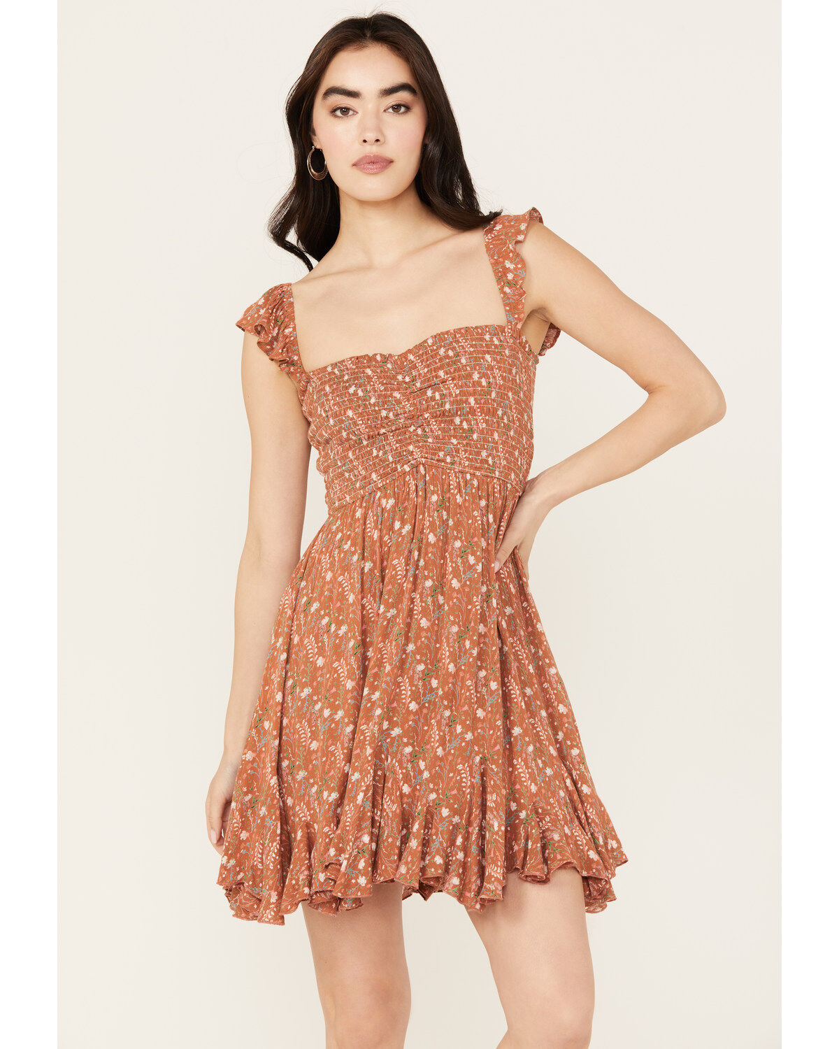 Rock & Roll Denim Women's Floral Print Mini Dress