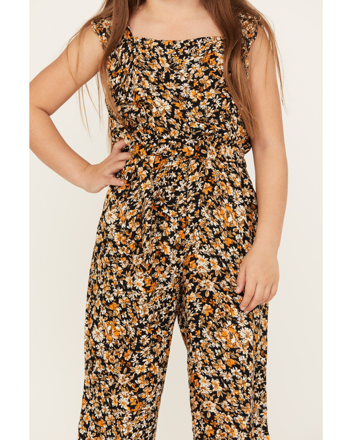 Hayden Girls' Floral Print Sleeveless Jumpsuit